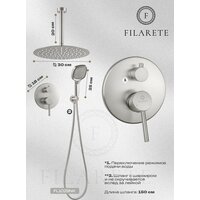 Душевая система  Filarete Roun FL1029 (Никель) - Превью изображения №6 — Интернет-магазин Time-Shop