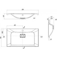 Умывальник Акватон Брук 80 1A71453KBC010 - Превью изображения №2 — Интернет-магазин Time-Shop