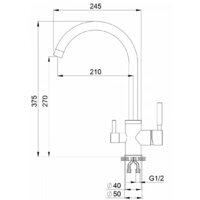 Смеситель Krona Brunnen H270 1 КА-00006917 (черный) - Превью изображения №3 — Интернет-магазин Time-Shop