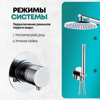 Душевая система  Grocenberg GB5090 (хром) - Превью изображения №4 — Интернет-магазин Time-Shop