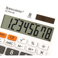 Бухгалтерский калькулятор BRAUBERG Ultra-08-WT 250512 (белый) - Превью изображения №7 — Интернет-магазин Time-Shop