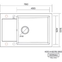 Кухонная мойка Kernau KGS H 6078 1B1D Sand - Превью изображения №2 — Интернет-магазин Time-Shop