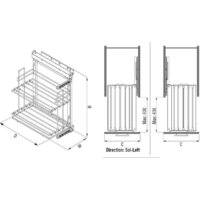 Корзина выдвижная Starax S-2891-C (левое крепление, хром) - Превью изображения №3 — Интернет-магазин Time-Shop
