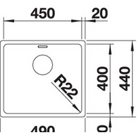 Кухонная мойка Blanco Andano 450-U (без клапана-автомата) - Превью изображения №4 — Интернет-магазин Time-Shop