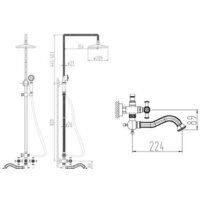 Душевая система  ZorG A 7002DS-BR (античная бронза) - Превью изображения №3 — Интернет-магазин Time-Shop