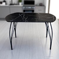 Кухонный стол Arvento Флок 3 европейский 110х70 (мрамор неро маркина) - Превью изображения №3 — Интернет-магазин Time-Shop