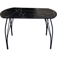 Кухонный стол Arvento Флок 3 европейский 110х70 (мрамор неро маркина) - Превью изображения №2 — Интернет-магазин Time-Shop