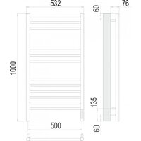Полотенцесушитель TERMINUS Аврора П12 500x1000 (RAL 9003 белый, Quick Touch) - Превью изображения №3 — Интернет-магазин Time-Shop
