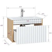  Onika Тумба под умывальник Дайлер 60 106150 (белый/дуб сонома) - Превью изображения №7 — Интернет-магазин Time-Shop