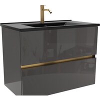  ЗОВ Тумба под умывальник Лира 80 L80MWFMLGVG (графиль глянец) - Превью изображения №2 — Интернет-магазин Time-Shop