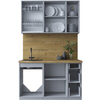 Готовая кухня Интерлиния Мила Шато 1.3А (белый/мята/бискайская сосна) - Превью изображения №4 — Интернет-магазин Time-Shop