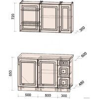 Готовая кухня Интерлиния Мила Шато 1.3А (белый/мята/бискайская сосна) - Превью изображения №6 — Интернет-магазин Time-Shop