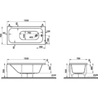 Ванна Vitra Optimum Neo 150x70 64560001000 - Превью изображения №3 — Интернет-магазин Time-Shop