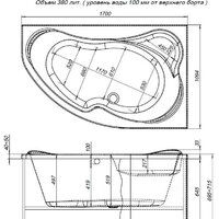 Ванна Aquanet Capri 170x110 R (с каркасом и экраном) - Превью изображения №8 — Интернет-магазин Time-Shop