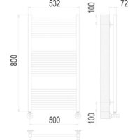 Полотенцесушитель TERMINUS Аврора П16 500х800 нп (матовое золото) - Превью изображения №2 — Интернет-магазин Time-Shop