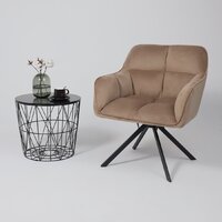 Интерьерное кресло AksHome Virginia (велюр, капучино HCJ-11/черный) - Превью изображения №3 — Интернет-магазин Time-Shop