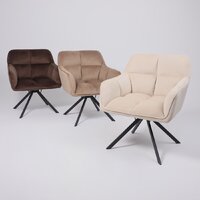 Интерьерное кресло AksHome Virginia (велюр, капучино HCJ-11/черный) - Превью изображения №5 — Интернет-магазин Time-Shop