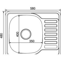 Кухонная мойка Mixline 532309 (правая, декор, 0.8 мм) - Превью изображения №2 — Интернет-магазин Time-Shop
