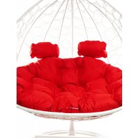 Подвесное кресло M-Group Для двоих 11450106 (белый ротанг/красная подушка) - Превью изображения №6 — Интернет-магазин Time-Shop