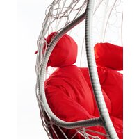 Подвесное кресло M-Group Для двоих 11450106 (белый ротанг/красная подушка) - Превью изображения №7 — Интернет-магазин Time-Shop