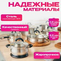 Набор кастрюль Taller TR-11047 + набор ножей - Превью изображения №2 — Интернет-магазин Time-Shop