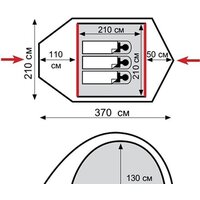 Треккинговая палатка TRAMP Lair 3 v2 - Превью изображения №2 — Интернет-магазин Time-Shop