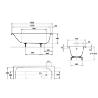 Ванна Kaldewei Eurowa 170x70 (с ножками) - Превью изображения №2 — Интернет-магазин Time-Shop