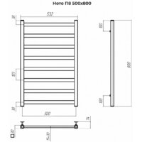 Полотенцесушитель TERMINUS Ното П8 500x800 - Превью изображения №3 — Интернет-магазин Time-Shop