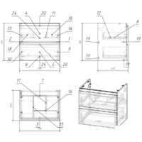  Cersanit Тумба Moduo 60 SZ-MOD60-BL/Wh под умывальник - Превью изображения №3 — Интернет-магазин Time-Shop