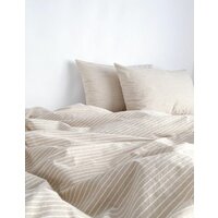 Царство сновидений Вареный хлопок Бежевая полоса 150-0135 (евро с прост. на рез. 180х200,нав. 50x70)