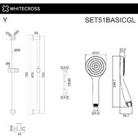 Душевой гарнитур  Whitecross SET51BASICGL (золото) - Превью изображения №2 — Интернет-магазин Time-Shop