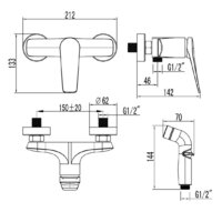 Гигиенический душ Lemark LM3718GM - Превью изображения №2 — Интернет-магазин Time-Shop