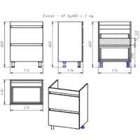  Misty Енисей - 60 Тумба с 2 ящ. - Э-Ени01060-0112Я - Превью изображения №5 — Интернет-магазин Time-Shop