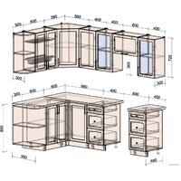 Готовая кухня Интерлиния Тренд 1.5x2.4 левая (мята/мята/дуб бунратти) - Превью изображения №6 — Интернет-магазин Time-Shop