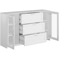 Тумба Mio Tesoro Сириус 2 двери со стеклом и 3 ящика 156x95 2.02.03.370.1 (белый) - Превью изображения №3 — Интернет-магазин Time-Shop