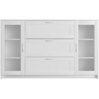 Тумба Mio Tesoro Сириус 2 двери со стеклом и 3 ящика 156x95 2.02.03.370.1 (белый) - Превью изображения №2 — Интернет-магазин Time-Shop