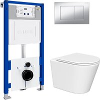 Унитаз подвесной Lauter Longer 2110822 с кнопкой 219703J (прямоугольная, сатин) - Превью изображения №2 — Интернет-магазин Time-Shop