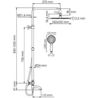 Душевая система  Wasserkraft A188.256.207.PG Thermo - Превью изображения №3 — Интернет-магазин Time-Shop