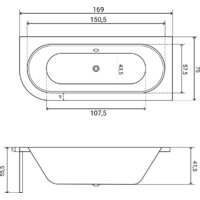 Ванна Lauter Bliss 170 P 21201072P (с ножками, серым подголовником и белым лиц.экраном) - Превью изображения №25 — Интернет-магазин Time-Shop