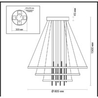 Подвесная люстра Odeon Light Monica 3901/99L - Превью изображения №4 — Интернет-магазин Time-Shop