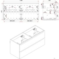  ЗОВ Тумба под умывальник Дион 120 D120LHO0M9003GKV5 (белый глянцевый/дуб) - Превью изображения №5 — Интернет-магазин Time-Shop