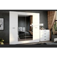 Комод Империал Йорк 4ящ (белый жемчуг-белый глянец) - Превью изображения №2 — Интернет-магазин Time-Shop