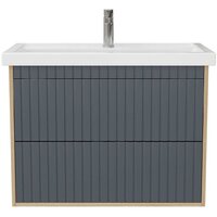  Onika Тумба под умывальник Дайлер 80 108062 (графит/дуб сонома) - Превью изображения №2 — Интернет-магазин Time-Shop