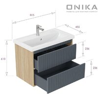  Onika Тумба под умывальник Дайлер 80 108062 (графит/дуб сонома) - Превью изображения №8 — Интернет-магазин Time-Shop