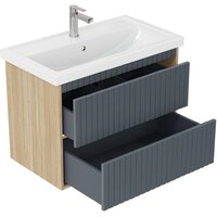  Onika Тумба под умывальник Дайлер 80 108062 (графит/дуб сонома) - Превью изображения №3 — Интернет-магазин Time-Shop