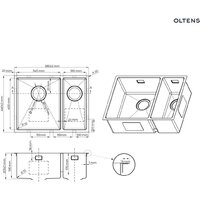 Кухонная мойка Oltens Hydda 71201100 - Превью изображения №2 — Интернет-магазин Time-Shop