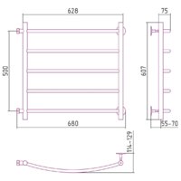 Полотенцесушитель Стилье Версия-Б2 500х600 (5) Г 18 00612-5060 - Превью изображения №3 — Интернет-магазин Time-Shop