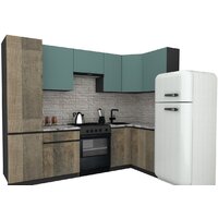 ВерсоМебель Эко-7 1.2x2.6 правая (сумеречный голубой/дуб гранж песочный/ст.альберика)