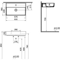 Умывальник Vitra ArchiPlan 7401B003-0001 - Превью изображения №2 — Интернет-магазин Time-Shop