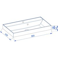 Умывальник Lauter Melisa 80 (искусственный мрамор) - Превью изображения №2 — Интернет-магазин Time-Shop